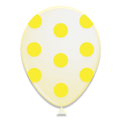 ballonnen met stippen geel 30cm 6st