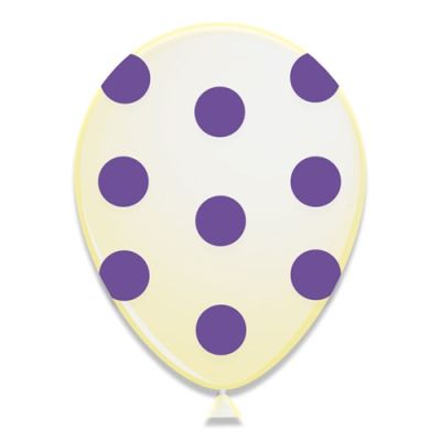 Ballonnen met stippen violet (Ø30cm, 6st)