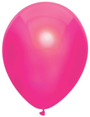 Ballonnen Metallic hot pink (Ø30cm, 10st)