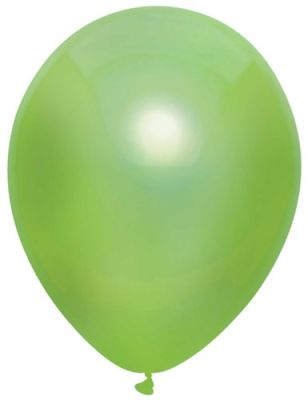 Ballonnen Metallic lichtgroen (Ø30cm, 10st)