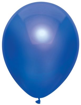 Ballonnen Metallic Marine blauw 30cm 10st