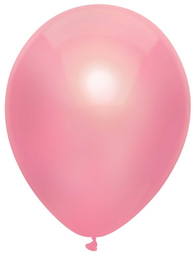 ballonnen metallic roze 30cm 10st