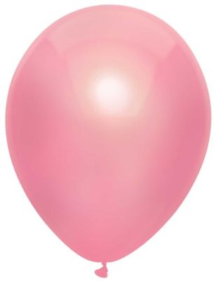 Ballonnen Metallic roze (Ø30cm, 10st)