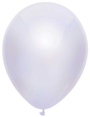 Ballonnen Metallic wit (Ø30cm, 10st)