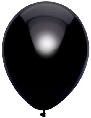 Ballonnen Metallic zwart (Ø30cm, 10st)