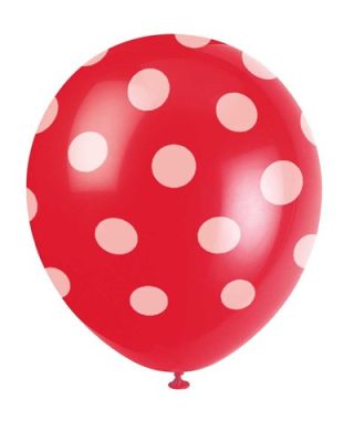 Ballonnen Ruby Red Dots 30cm 6st