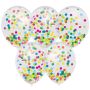 Ballons confettis multicolores (FSC, Ø30cm, 5pcs)