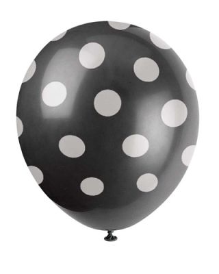 Balloons dots midnight black (30cm, 6pcs)