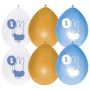 Balloons Miffy first birthday blue (Ø30cm, 6pcs)