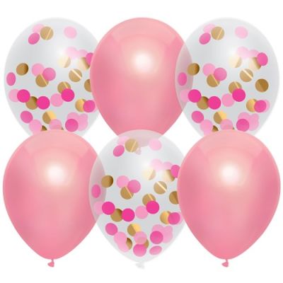 Balloons princess pink (Ø30cm, 6pcs)