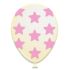 Balloons with stars pink Ø30cm 6pcs