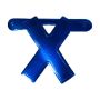 Bannerletter ’X’ blauw