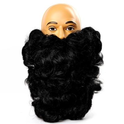 Beard doll long curls black