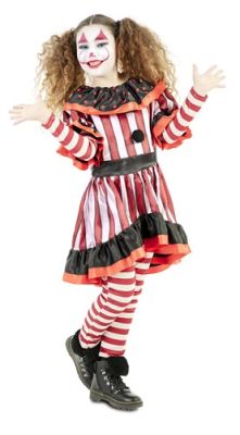 Blutiger Clown Kostüm für Mädchen (105-121cm)