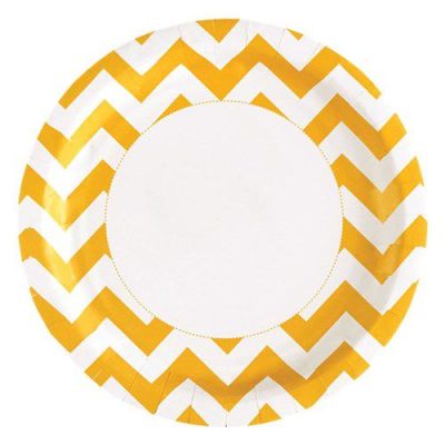 Bordjes zigzag geel (Ø23cm, 8st) Bordjes zigzag geel (Ø23cm, 8st)