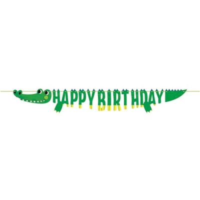 Buchstabengirlande Alligator Party ’Happy Birthday’ (180cm)