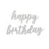 Buchstabengirlande glitz blacksilver Happy Birthday 838cm
