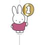 Candle number ’1’ Miffy first birthday pink (FSC)
