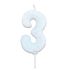 Candle number 3 glitter pearl 7cm