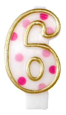 Candle number ’6’ pink (8.5 cm) Candle number ’6’ pink (8.5 cm)