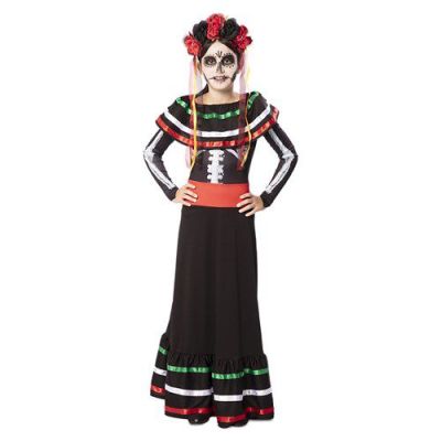 Catrina Tag der Toten Kleid Kostüm für Mädchen (105-121cm)