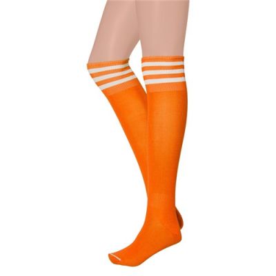 Cheerleader stockings fluor orange/white
