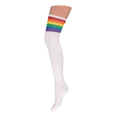 Cheerleader stockings white/rainbow