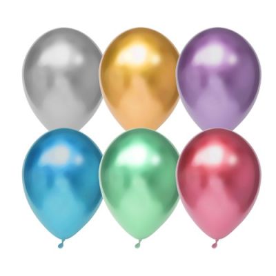 Chrome balloons assorted (Ø30cm, 6pcs)