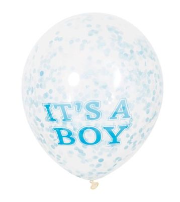 Confetti balloons ’It’s a boy’ (Ø30cm, 6pcs)