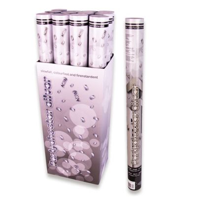 Confetti shooter zilver brandvertragend (60cm)
