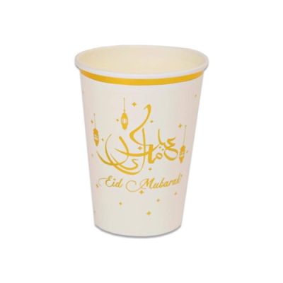 Cups ’Eid mubarak’ gold (350ml, 8st)