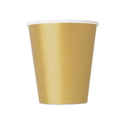 Cups gold (270ml, 8pcs)