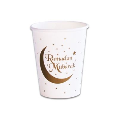 Cups ’Ramadan Mubarak’ gold (250ml, 8st)
