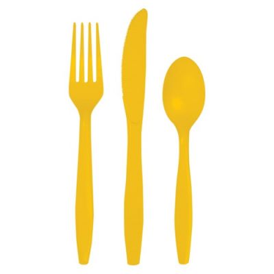 Cutlery schoolbus yellow (18pcs)
