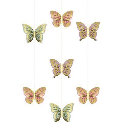 Décoration suspendue butterfly shimmer (107cm, 3pcs)