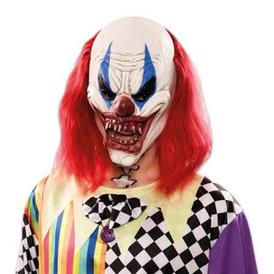 Devil clown mask with long hair