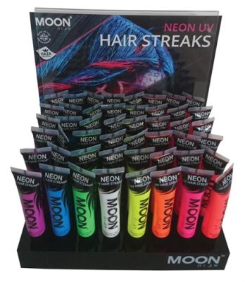 Hairstreaks neon UV display (48 x 15ml, 8 kleuren)