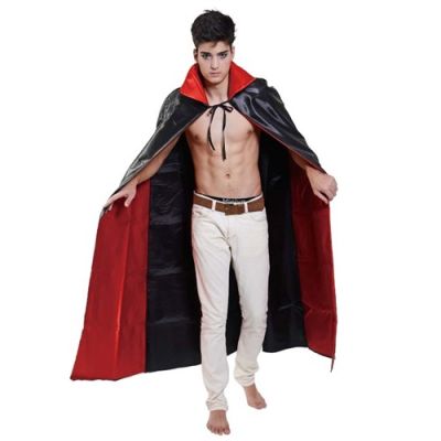 Dracula cape zwart/rood (142cm)