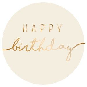 Etiketten “Happy Birthday“ Antiek Wit/Koper 1000st