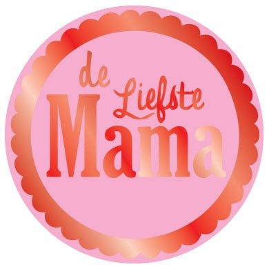 Etiketten roze ‘‘Liefste mama‘‘ 1000 stuks