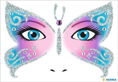 Face art sticker butterfly