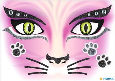 Face art sticker cat
