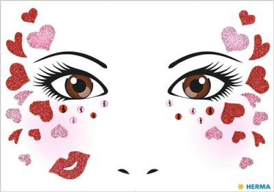 Face art sticker love