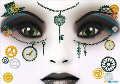 Face art sticker steampunk Amelia