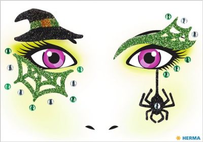 Face art sticker witch