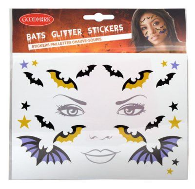 Face sticker glitter bat