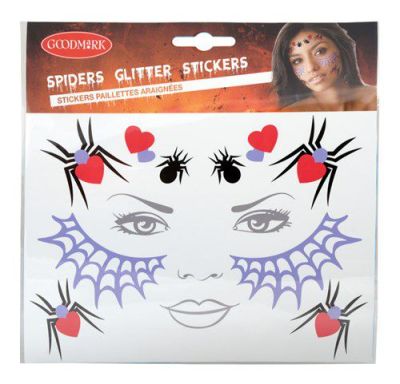 Face sticker glitter spider