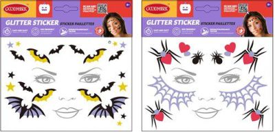 Face stickers Halloween glitter (assorted)