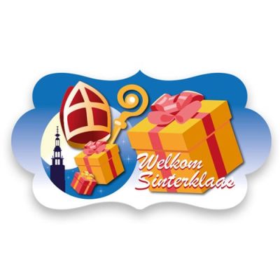 Feestbord ’Welkom Sinterklaas’ (42x22cm)
