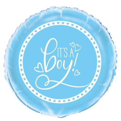 Foil balloon baby shower ’It’s a boy’ (Ø45cm)